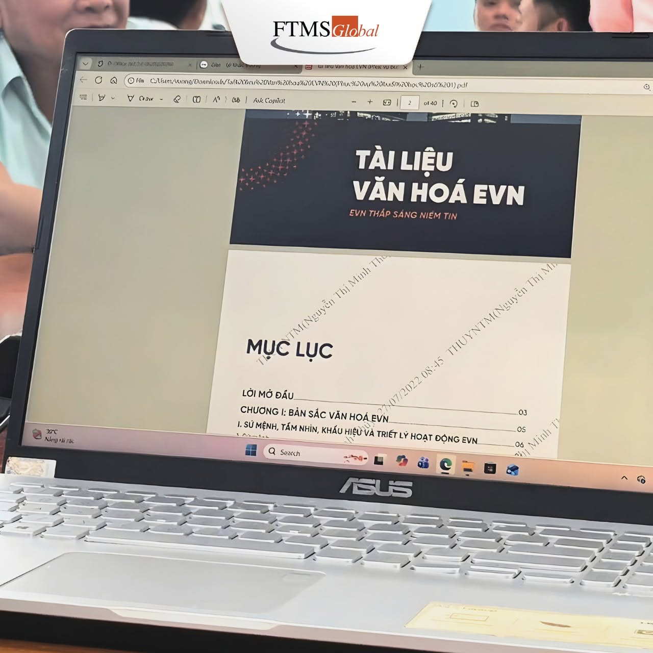 Giá trị văn hóa của EVNSPC được đề cập xuyên suốt quá trình học.